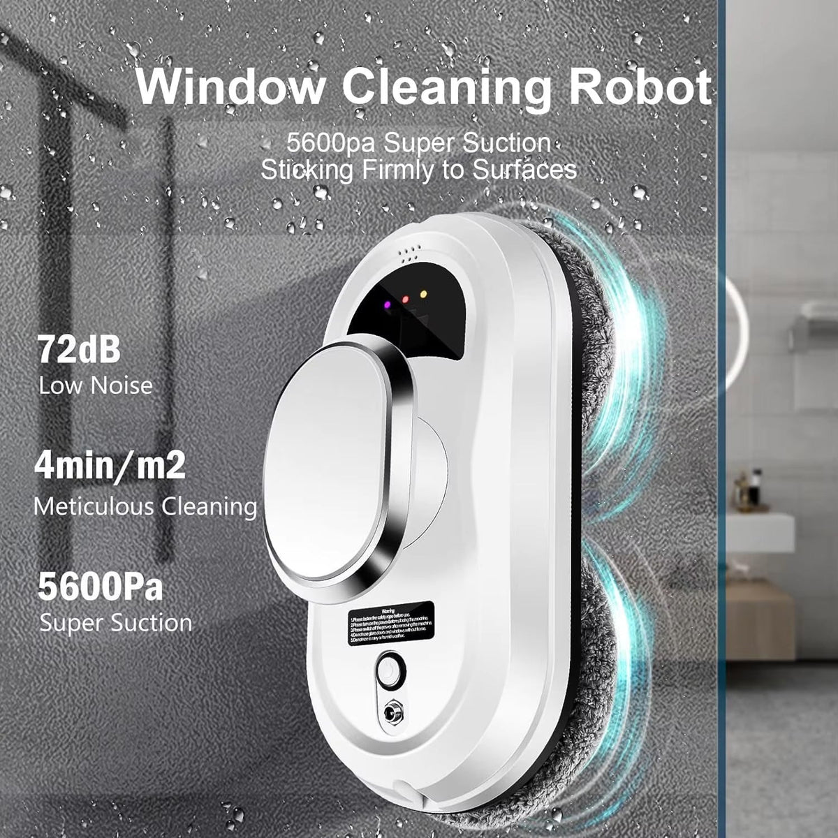 Robot Window Cleaner with 5600Pa Suction and AI Navigation for Streak-Free Glass - LofiMart