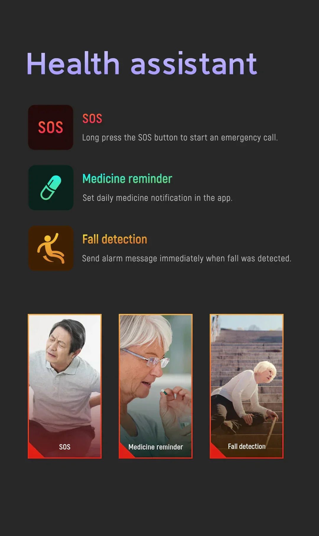 Senior Safety Watch with Fall Detection and GPS Tracking for Seniors - LofiMart
