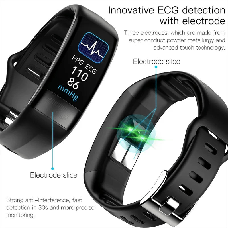 Smart Blood Pressure Monitor Bracelet with EKG Heart Rate and Oxygen Tracker - LofiMart