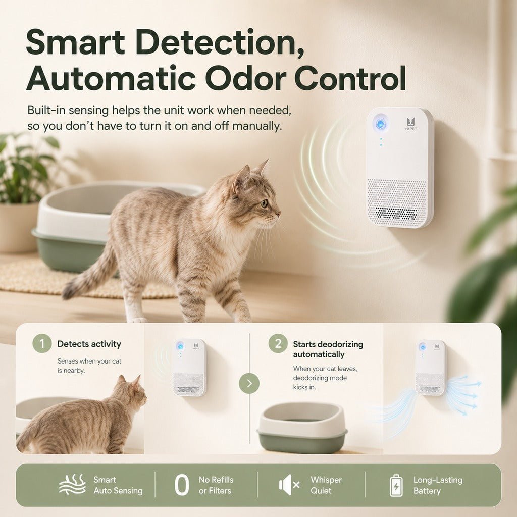 Smart Litter Box Odor Control Deodorizer with Auto-Sensing Operation for Cats - LofiMart