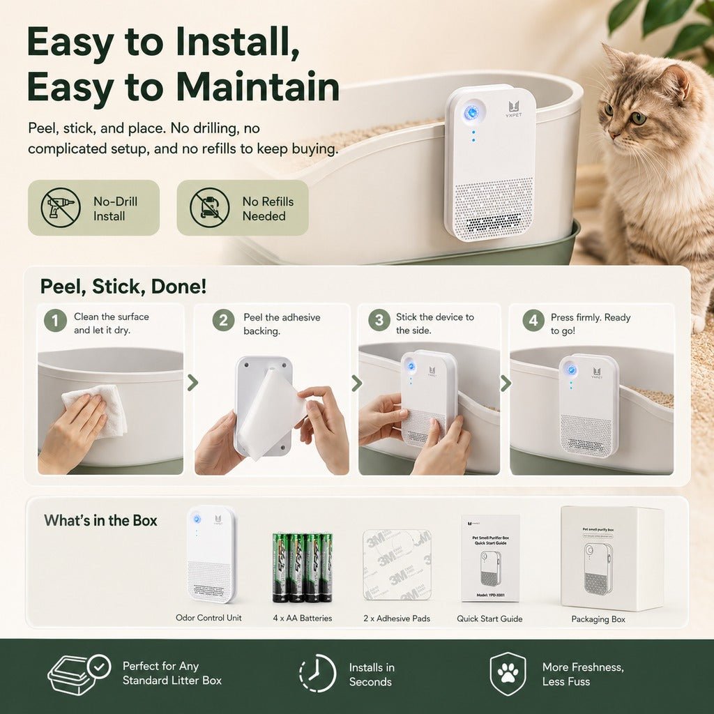 Smart Litter Box Odor Control Deodorizer with Auto-Sensing Operation for Cats - LofiMart