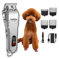 Ultra-Quiet Cordless Pet Grooming Clippers with Steel Blades