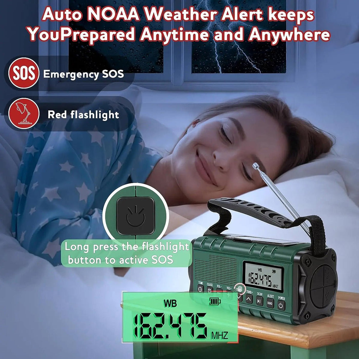 Solar Crank Emergency Radio with 10000mAh Power Bank - LofiMart