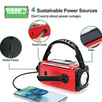 Solar Crank Emergency Radio with 10000mAh Power Bank - LofiMart