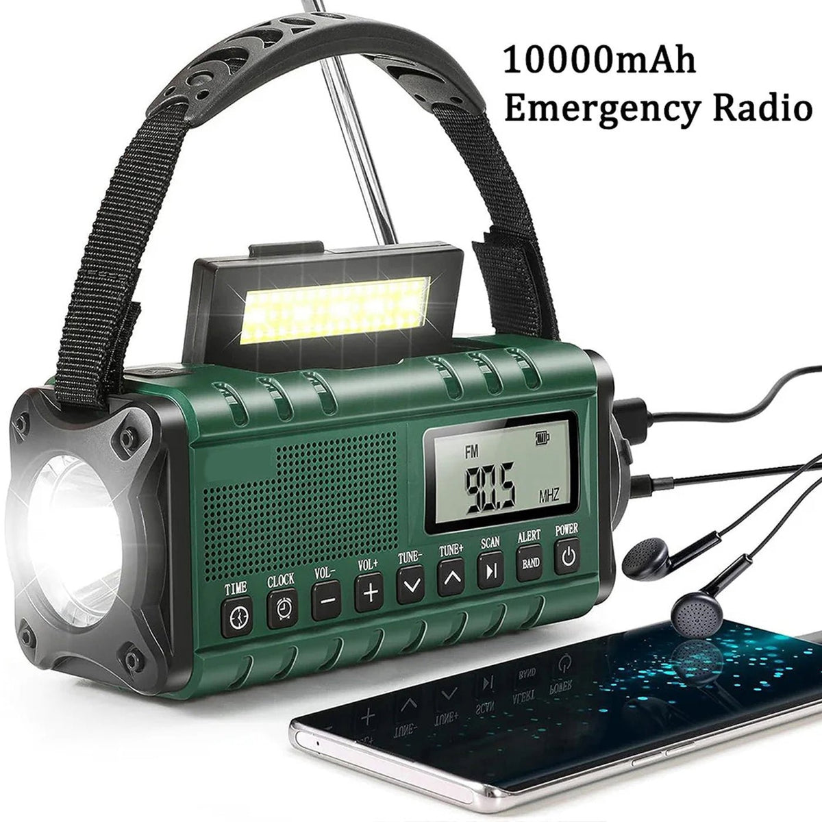 Solar Crank Emergency Radio with 10000mAh Power Bank - LofiMart