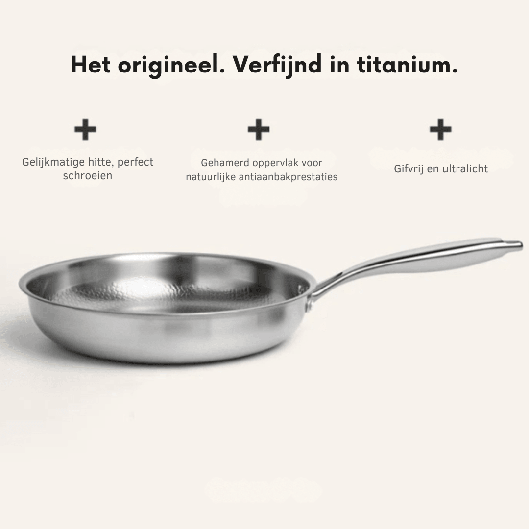 Titanium Frying Pan with Hammered Non-Stick Surface for Induction Cooking - LofiMart