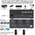Triple Monitor KVM Switch with USB 3.0 and HDMI Display for Enhanced Workspace Efficiency - LofiMart