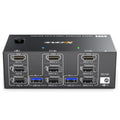 Triple Monitor KVM Switch with USB 3.0 and HDMI Display for Enhanced Workspace Efficiency - LofiMart