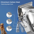 Ultra-Quiet Cordless Pet Grooming Clippers with Steel Blades - LofiMart