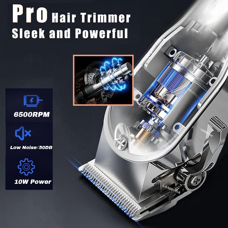 Ultra-Quiet Cordless Pet Grooming Clippers with Steel Blades - LofiMart