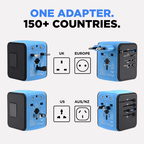 Universal Travel Adapter with Fast Charging USB Ports for 150+ Countries - LofiMart