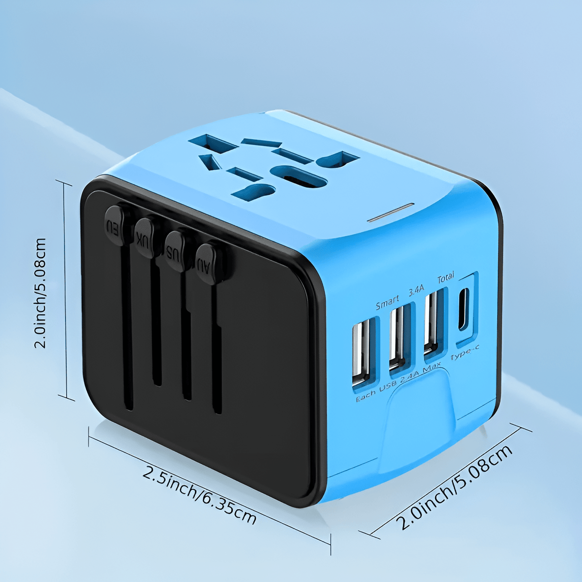 Universal Travel Adapter with Fast Charging USB Ports for 150+ Countries - LofiMart