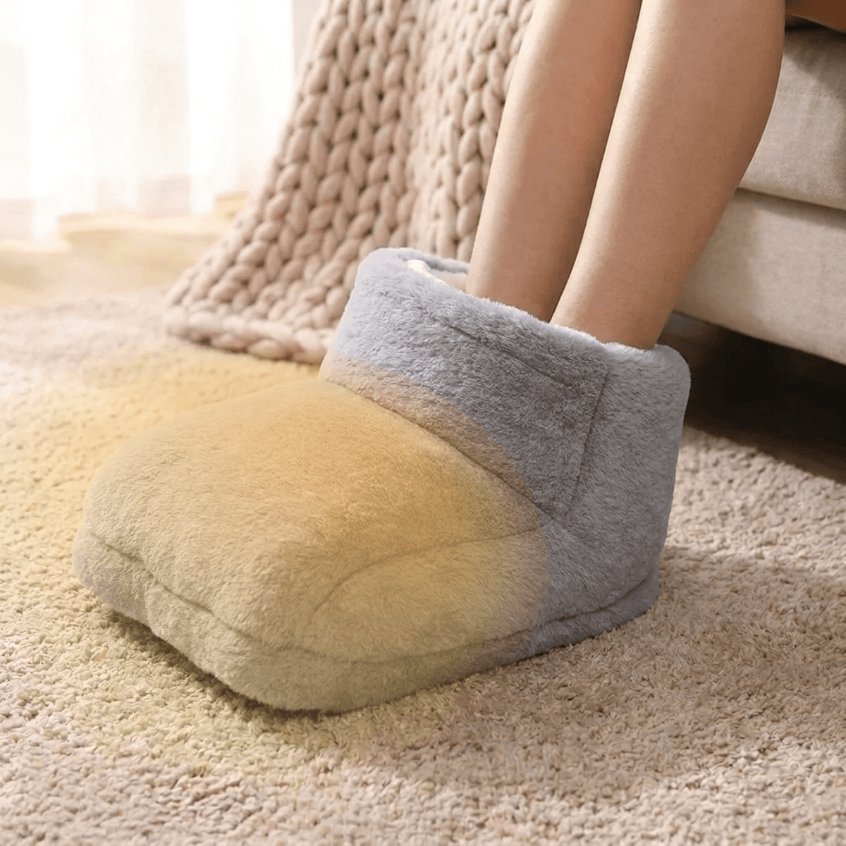 USB Heated Electric Foot Warmer with Plush Lining for Desk and Indoor Use - LofiMart