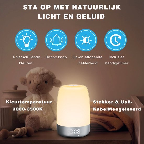 Wake-Up Light Alarm Clock with Sunrise Simulation and Natural Sounds for Gentle Mornings - LofiMart