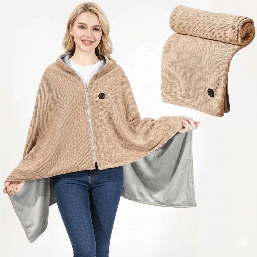 Wearable Heated Blanket with USB Power and Eight Heating Zones for Instant Warmth - LofiMart