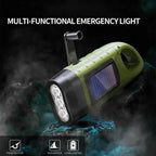 Wind Up Torch with Solar and Hand Crank Charging - LofiMart