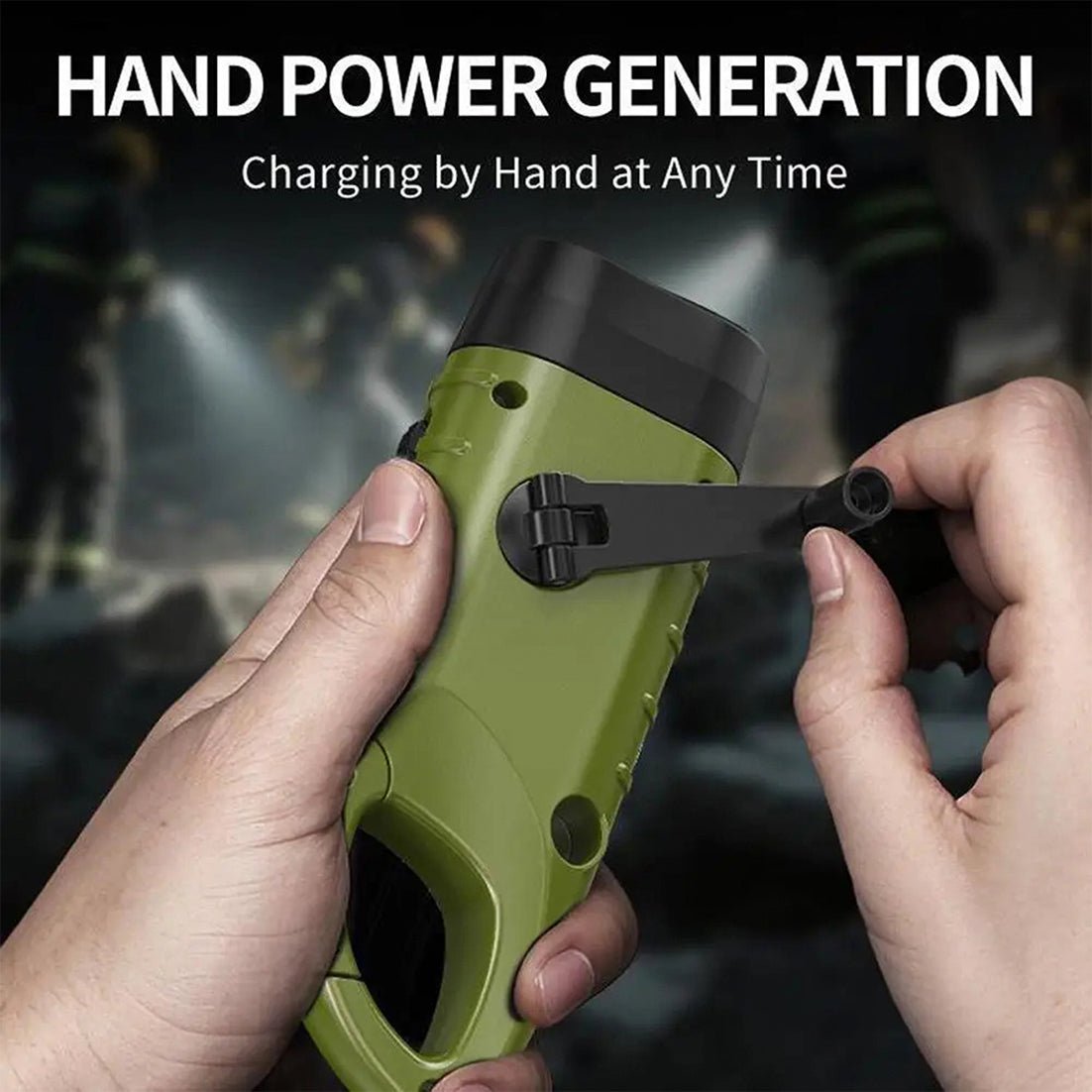 Wind Up Torch with Solar and Hand Crank Charging - LofiMart