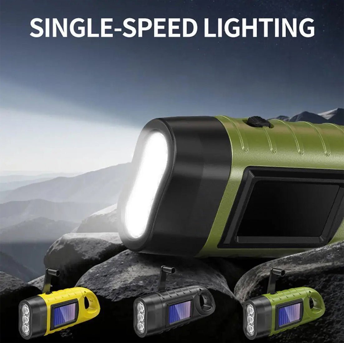 Wind Up Torch with Solar and Hand Crank Charging - LofiMart
