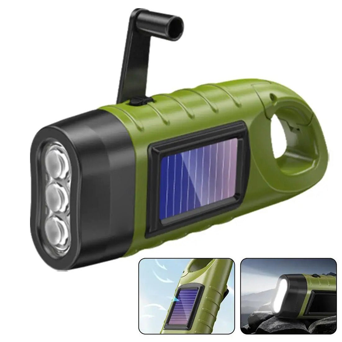 Wind Up Torch with Solar and Hand Crank Charging - LofiMart
