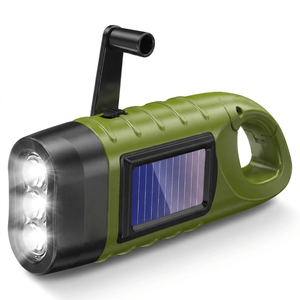 Wind Up Torch with Solar and Hand Crank Charging - LofiMart