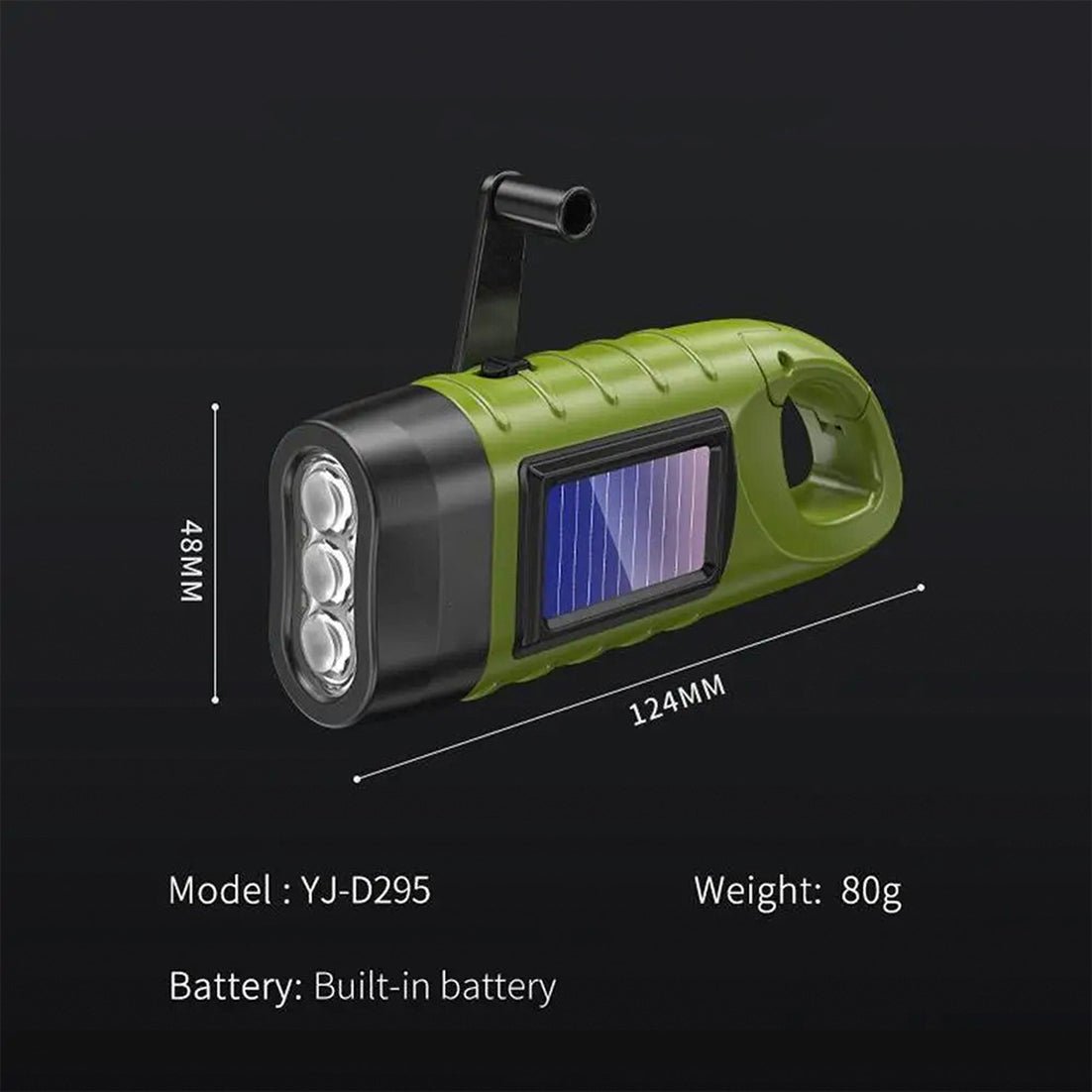 Wind Up Torch with Solar and Hand Crank Charging - LofiMart