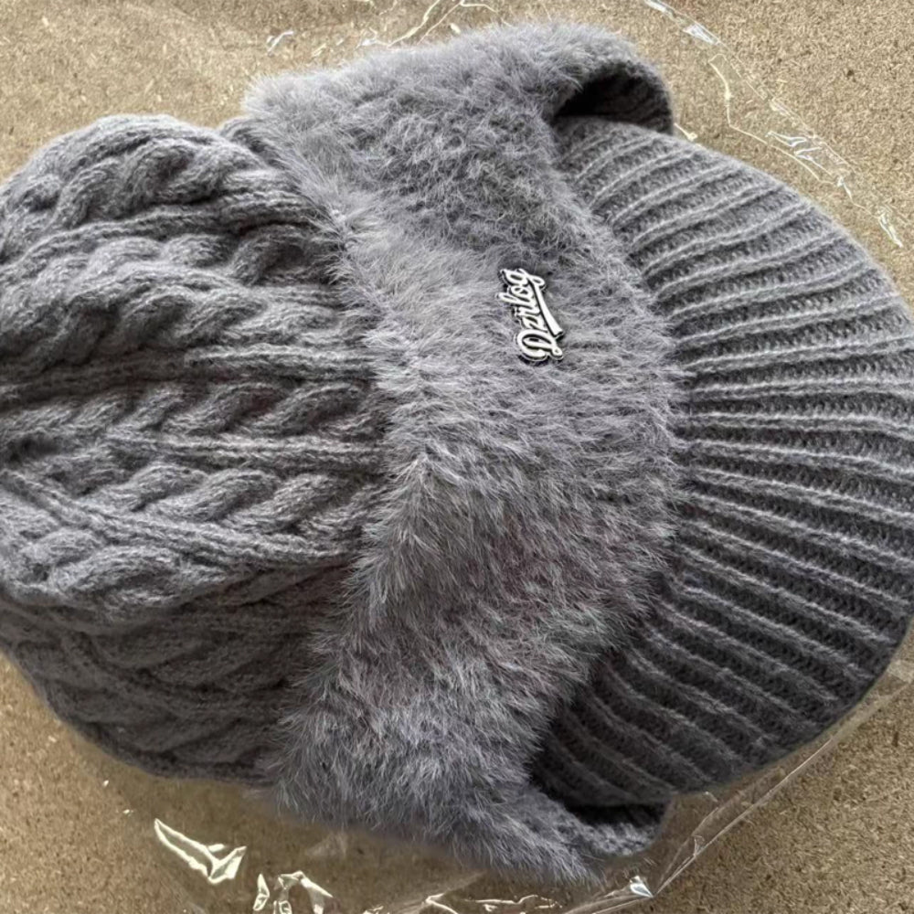Winter Hat Trapper Ear Flap Knit Cap with Insulated Fleece Lining for Cold Weather - LofiMart