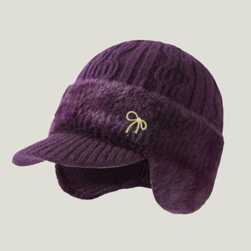 Winter Hat Trapper Ear Flap Knit Cap with Insulated Fleece Lining for Cold Weather - LofiMart