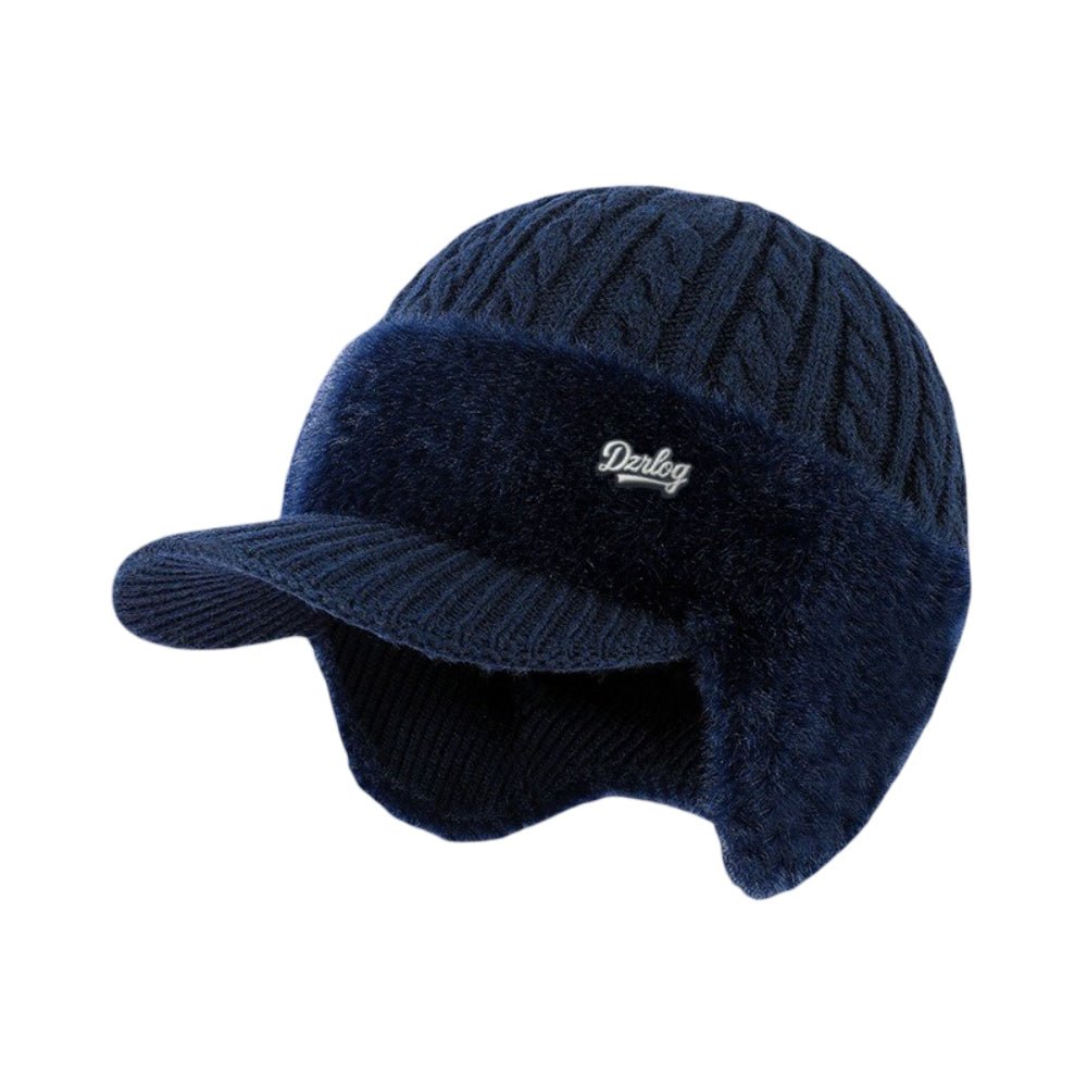 Winter Hat Trapper Ear Flap Knit Cap with Insulated Fleece Lining for Cold Weather - LofiMart