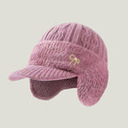 Winter Hat Trapper Ear Flap Knit Cap with Insulated Fleece Lining for Cold Weather - LofiMart