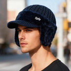 Winter Hat Trapper Ear Flap Knit Cap with Insulated Fleece Lining for Cold Weather - LofiMart