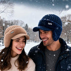 Winter Hat Trapper Ear Flap Knit Cap with Insulated Fleece Lining for Cold Weather - LofiMart