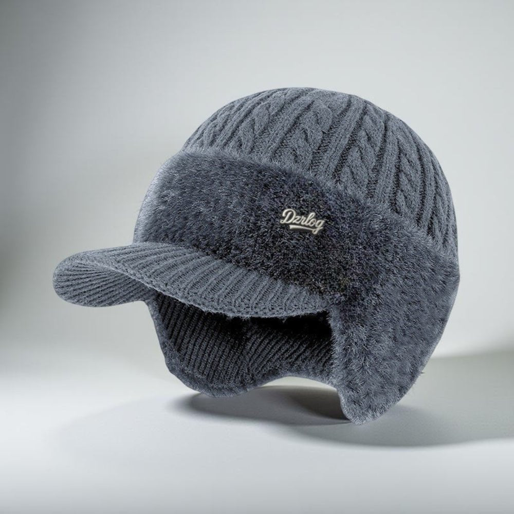 Winter Hat Trapper Ear Flap Knit Cap with Insulated Fleece Lining for Cold Weather - LofiMart