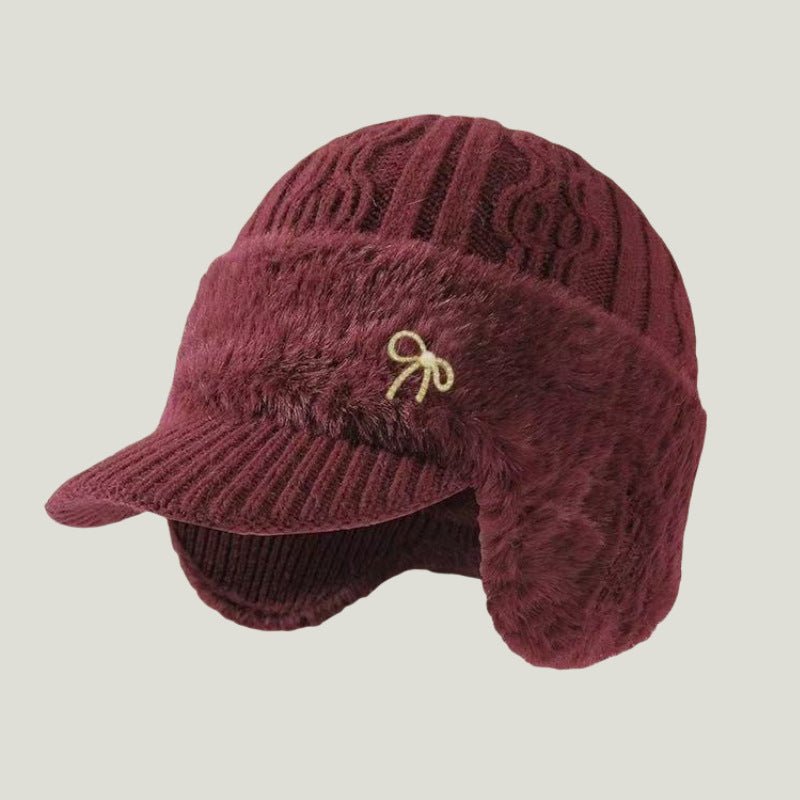 Winter Hat Trapper Ear Flap Knit Cap with Insulated Fleece Lining for Cold Weather - LofiMart