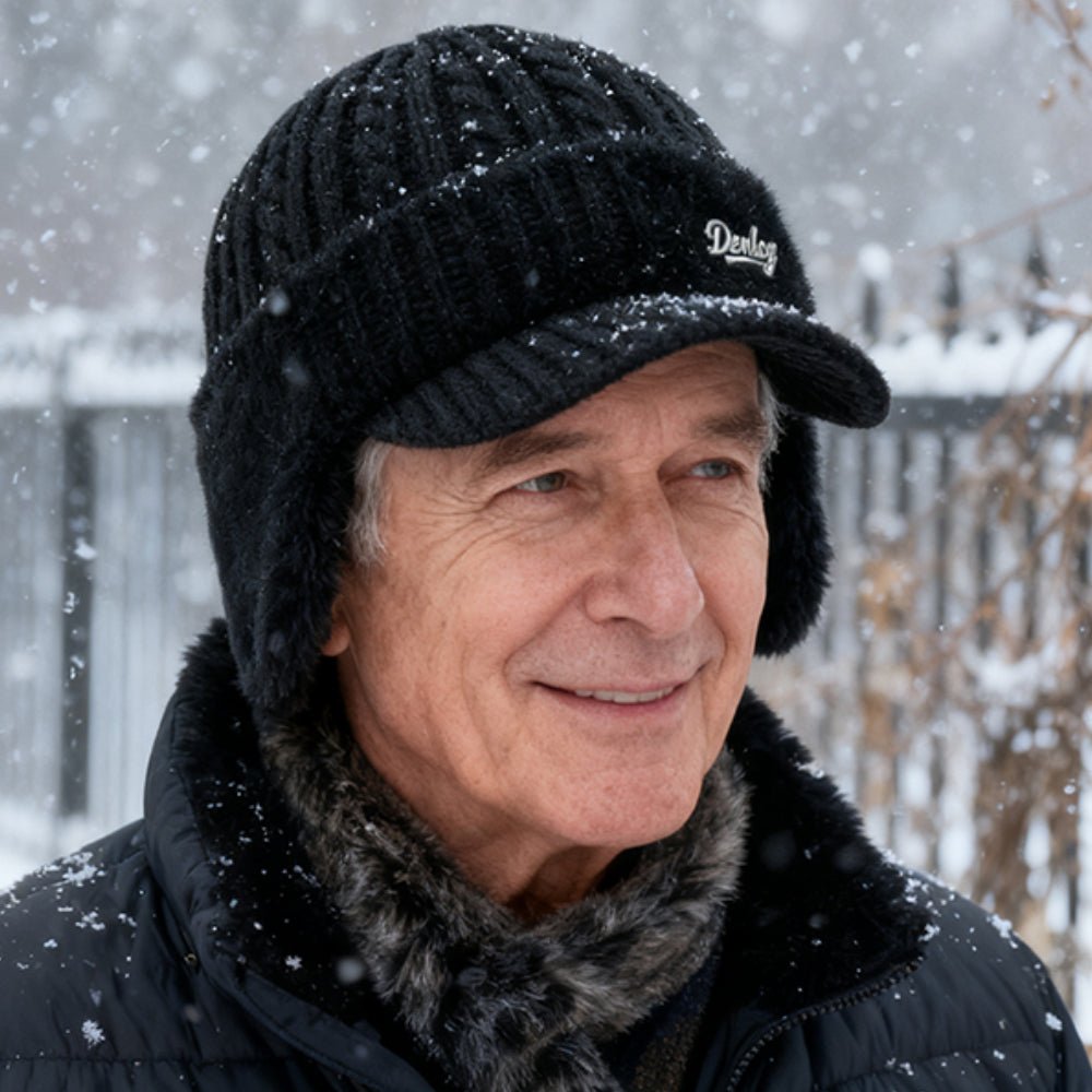 Winter Hat Trapper Ear Flap Knit Cap with Insulated Fleece Lining for Cold Weather - LofiMart