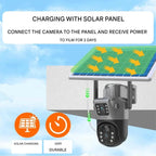 Wireless 4K Security Camera with Solar Panel and Dual Lens for Smart Monitoring - LofiMart