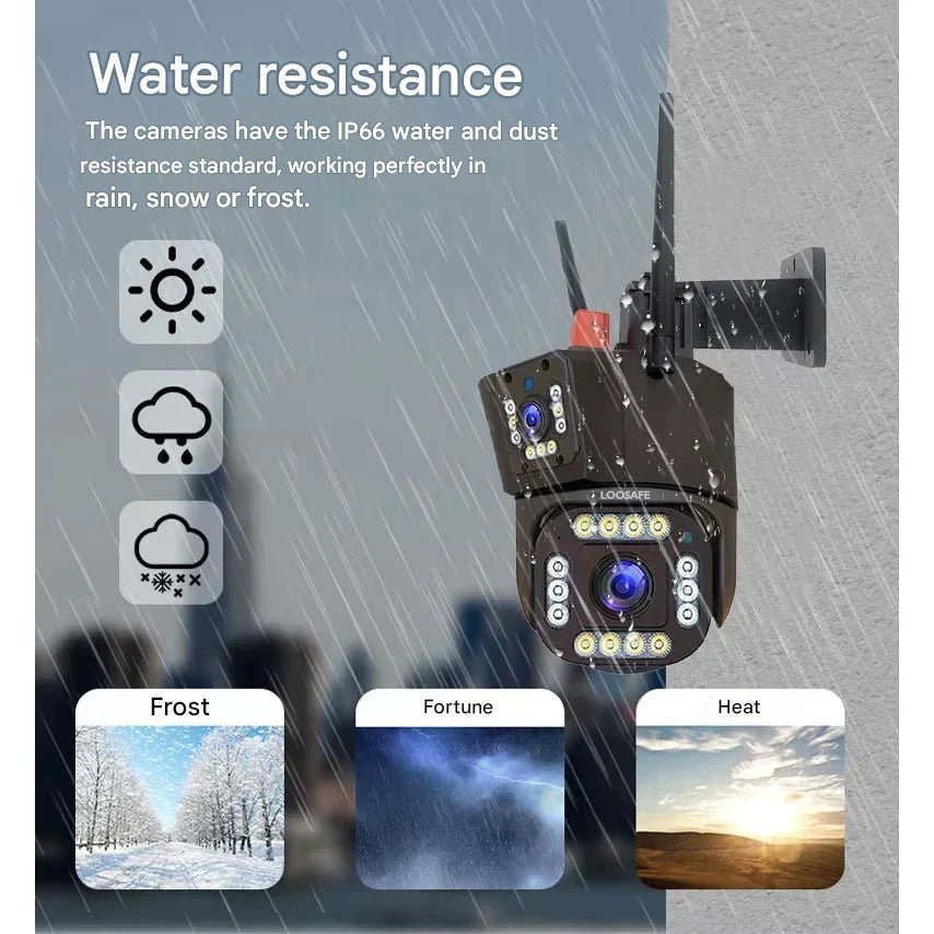 Wireless 4K Security Camera with Solar Panel and Dual Lens for Smart Monitoring - LofiMart