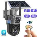 Wireless 4K Security Camera with Solar Panel and Dual Lens for Smart Monitoring - LofiMart