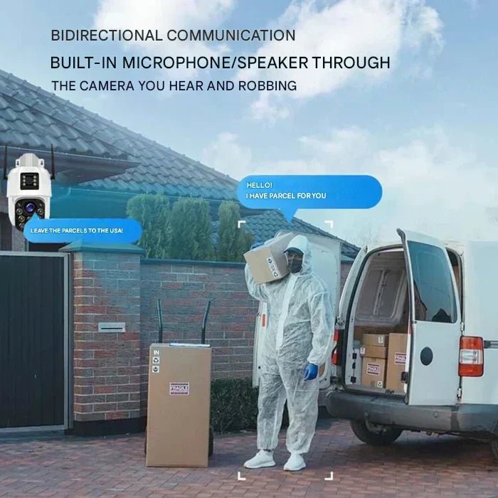 Wireless 4K Security Camera with Solar Panel and Dual Lens for Smart Monitoring - LofiMart