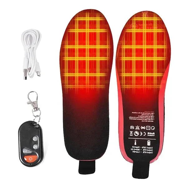 Wireless Heated Shoe Insoles with Remote Control and Adjustable Temperature Settings - LofiMart