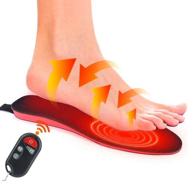 Wireless Heated Shoe Insoles with Remote Control and Adjustable Temperature Settings - LofiMart