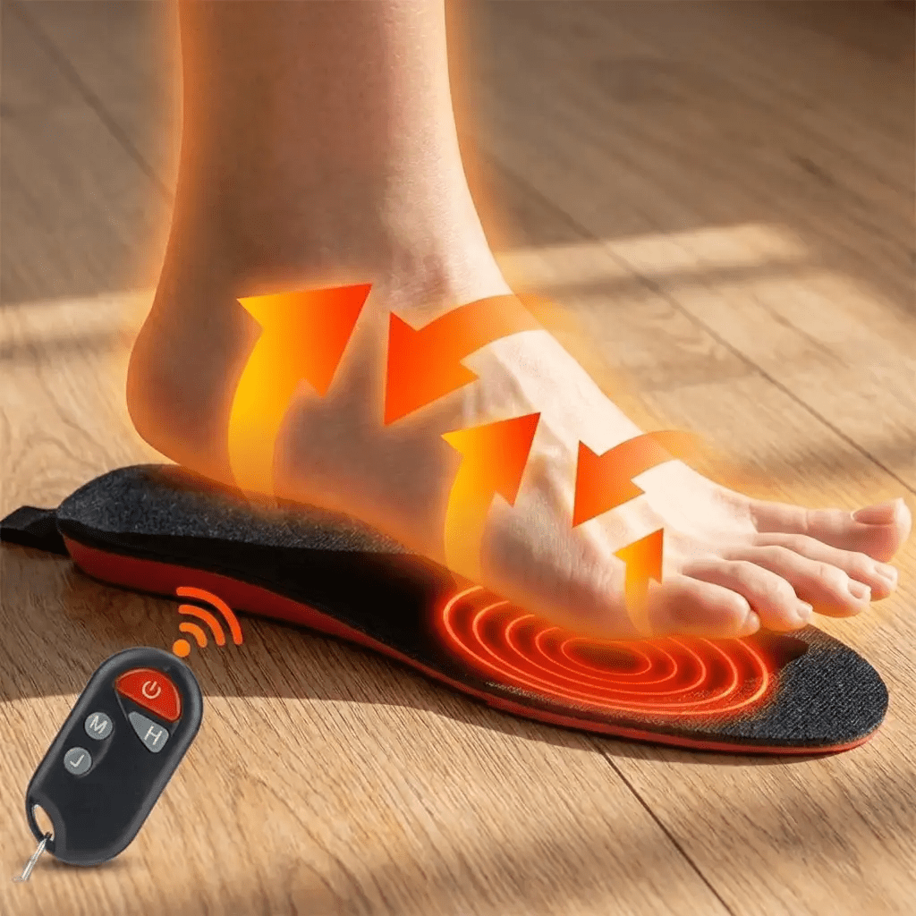 Wireless Heated Shoe Insoles with Remote Control and Adjustable Temperature Settings - LofiMart