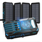 Wireless Portable Solar Charger Power Bank 30000mAh with Built-in Cables and Wireless Charging - LofiMart