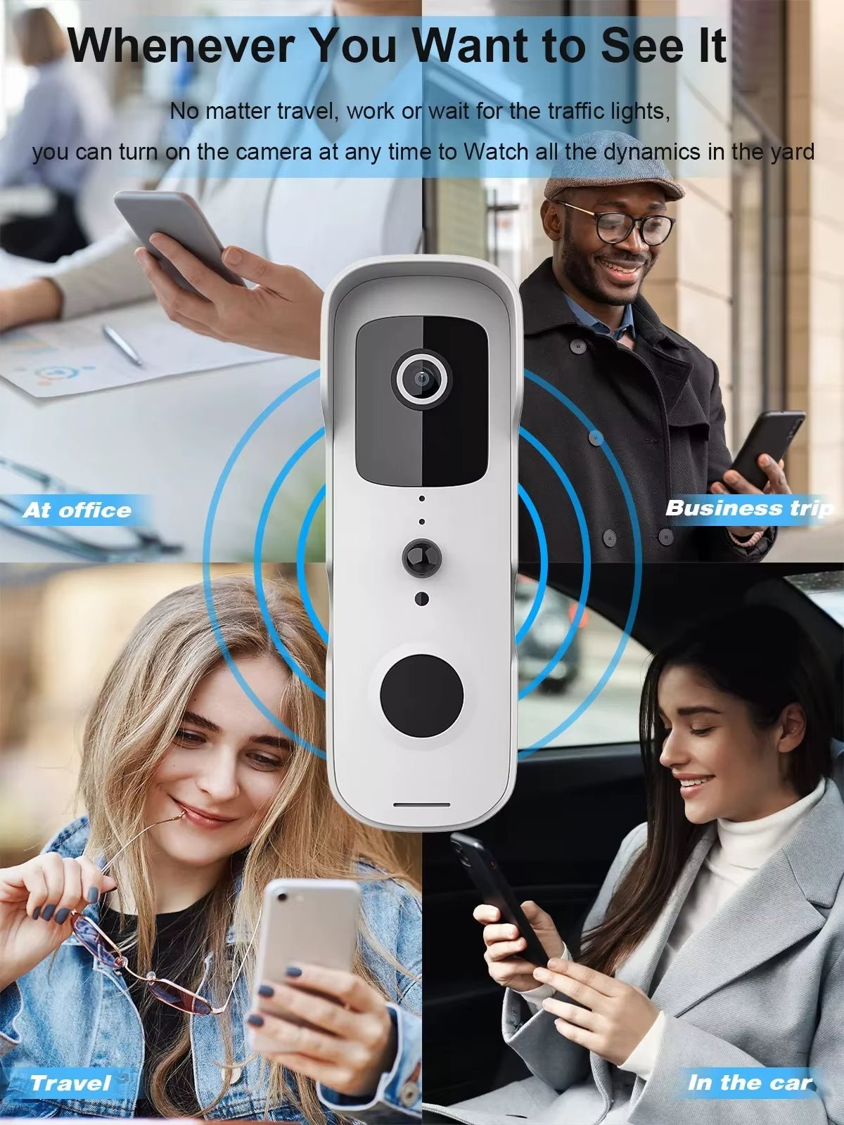 Wireless Video Doorbell Camera with HD Video and Two-Way Audio for Smart Home Security - LofiMart