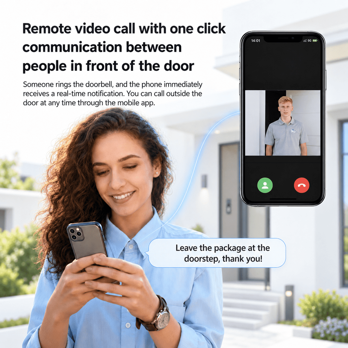 Wireless Video Doorbell with Camera and Indoor Chime for Easy Parcel Delivery - LofiMart