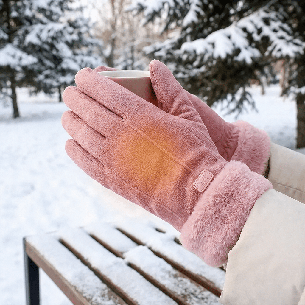 Women's Heated Gloves with USB Power Supply for Winter Outdoor Activities - LofiMart