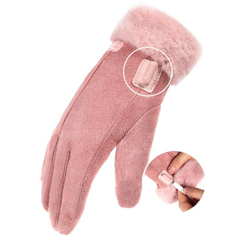 Women's Heated Gloves with USB Power Supply for Winter Outdoor Activities - LofiMart