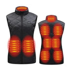 Women's Heated Vest with 9 Heating Zones and USB Power Bank Compatibility - LofiMart