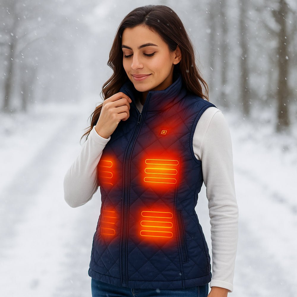 Women's Heated Vest with 9 Heating Zones and USB Power Bank Compatibility - LofiMart