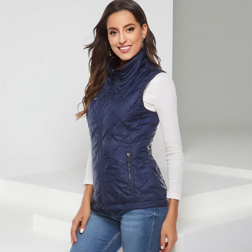Women's Heated Vest with 9 Heating Zones and USB Power Bank Compatibility - LofiMart