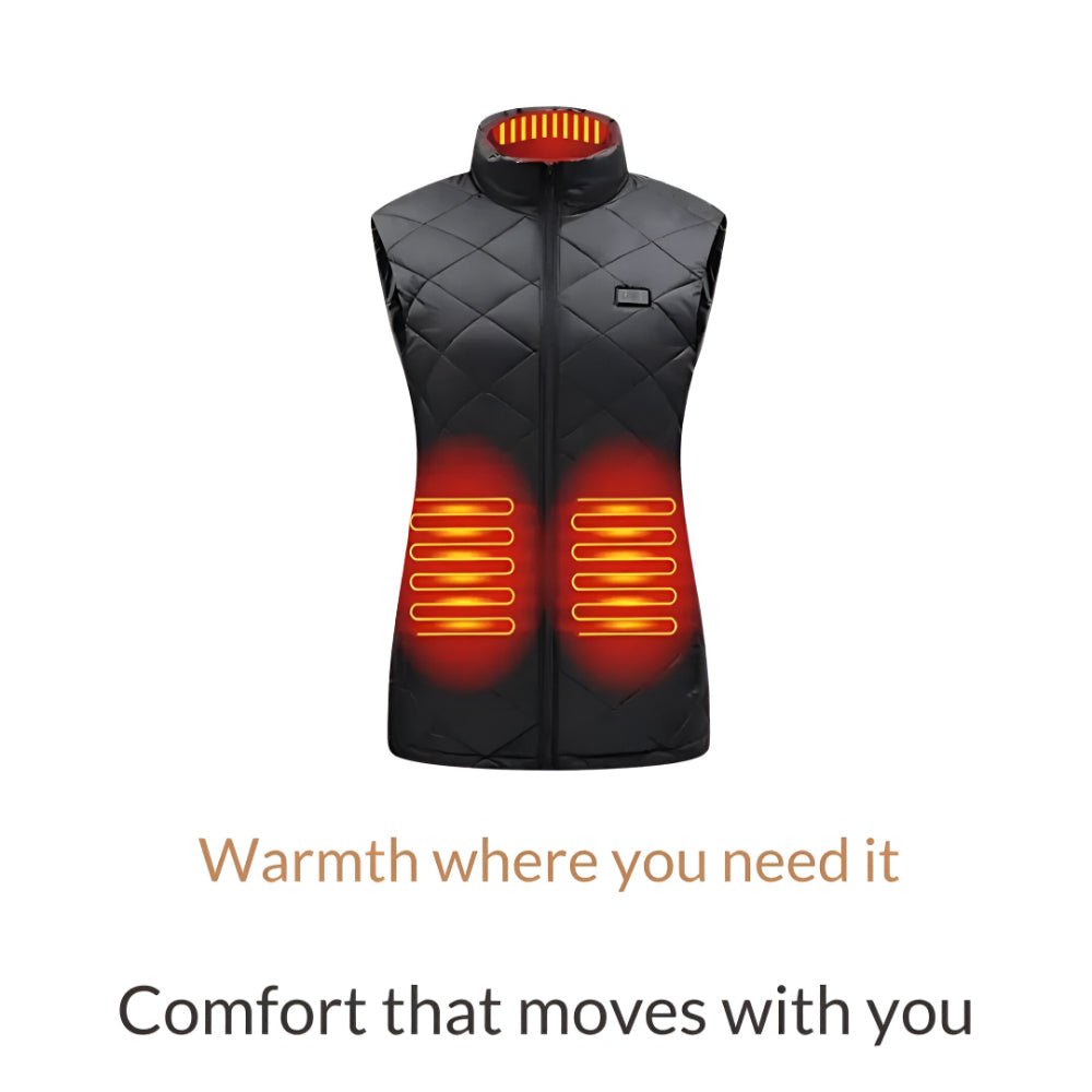 Women's Heated Vest with 9 Heating Zones and USB Power Bank Compatibility - LofiMart